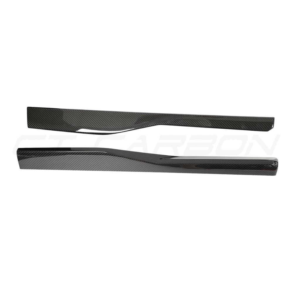 Lamborghini Urus carbon fiber side skirts by CT Design, showcasing sleek, lightweight automotive exterior enhancement.