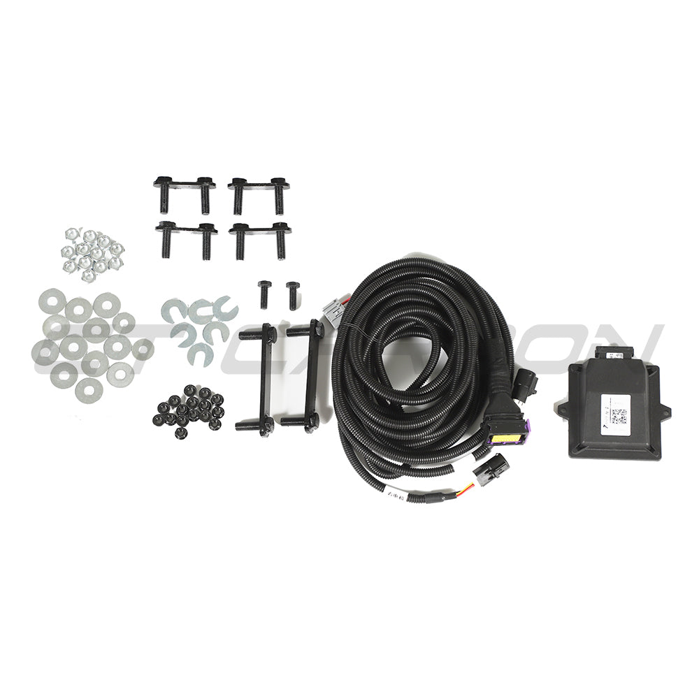 CT Carbon electric fold-out side steps for Land Rover Defender L663 110, durable vehicle accessories in black finish
