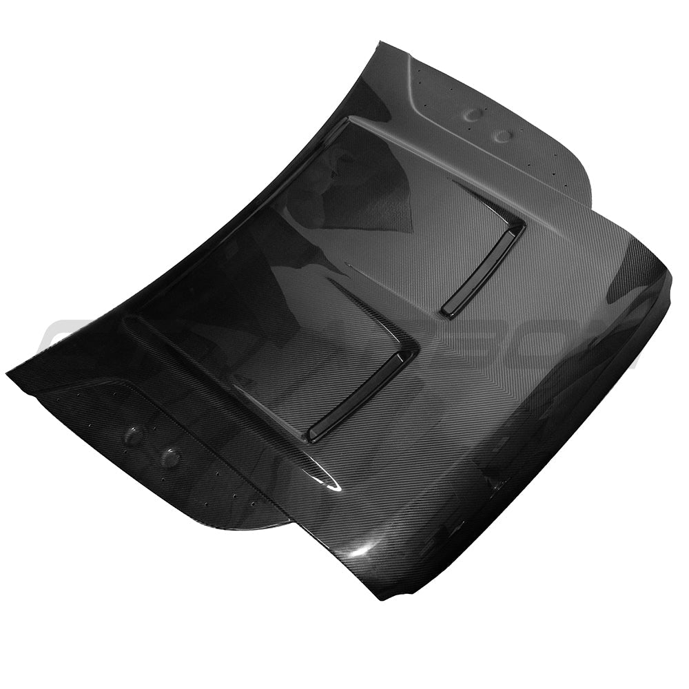 Carbon fiber Land Rover Defender L663 SV style bonnet, lightweight and sporty hood for 90, 110, and 130 models by CT Carbon.