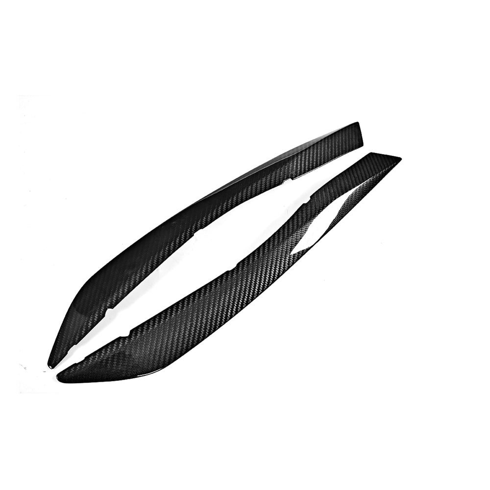 Carbon fiber headlight eyebrows for Audi A5/S5/RS5 B9 coupe 2016-2019 by CT Carbon, close-up view of sleek headlight accents.