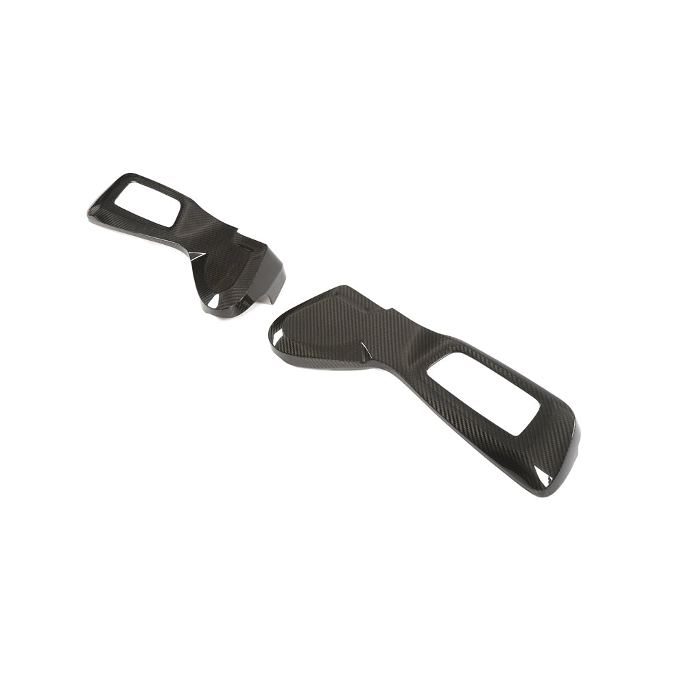 BMW G20 3 Series 2022+ carbon fiber seat control cover by CT Carbon, showing sleek black textured finish on seat adjustment buttons.