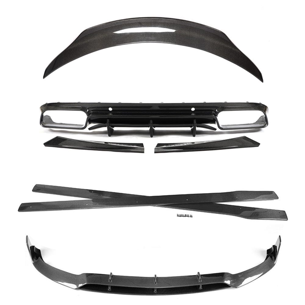 Mercedes C63 W205 2018-2022 convertible full carbon fiber kit by CT Carbon, showing detailed carbon fiber components on the car.