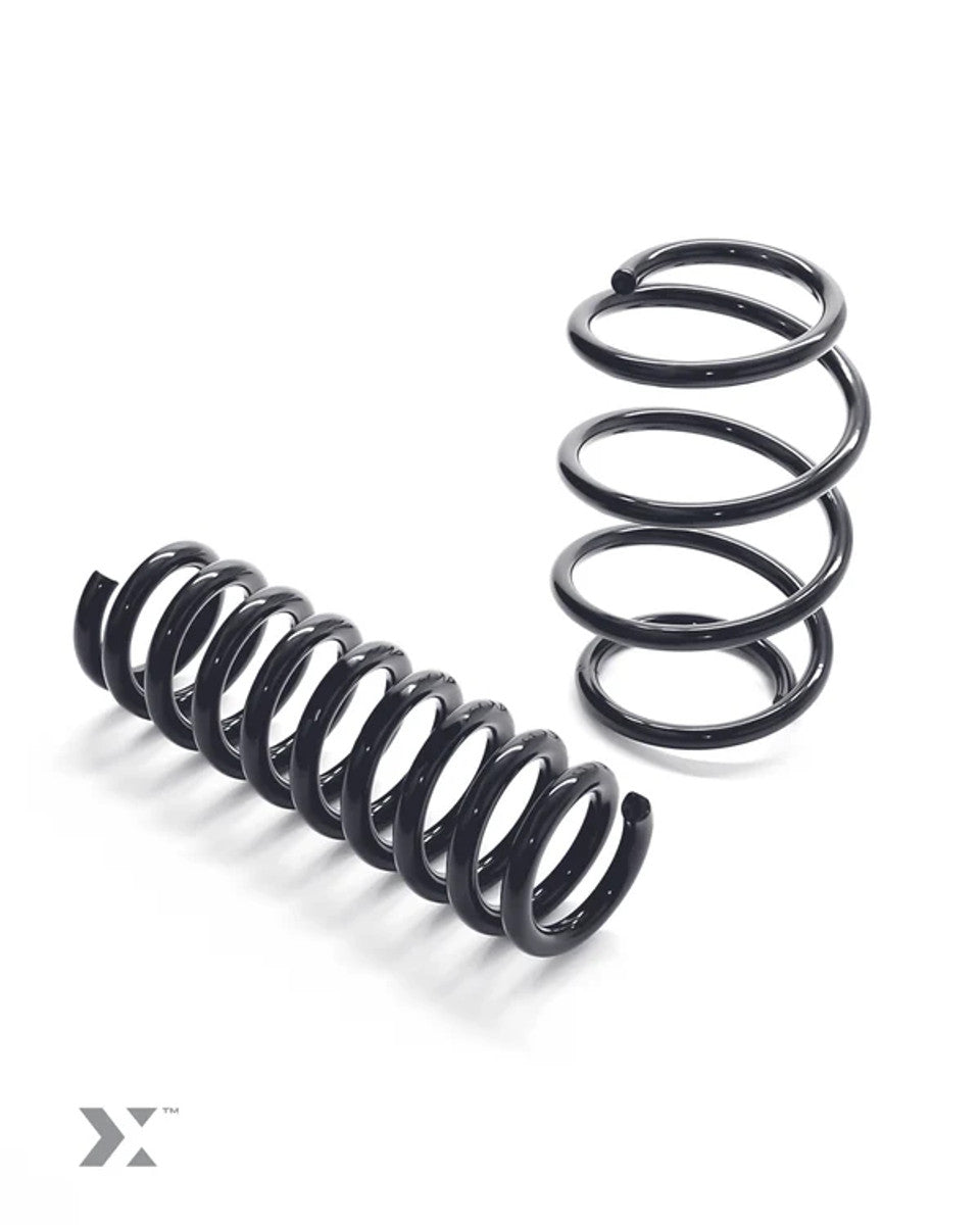 BMW F31 3 Series lowered with MMX Performance lowering springs, showing the suspension components and spring installation.