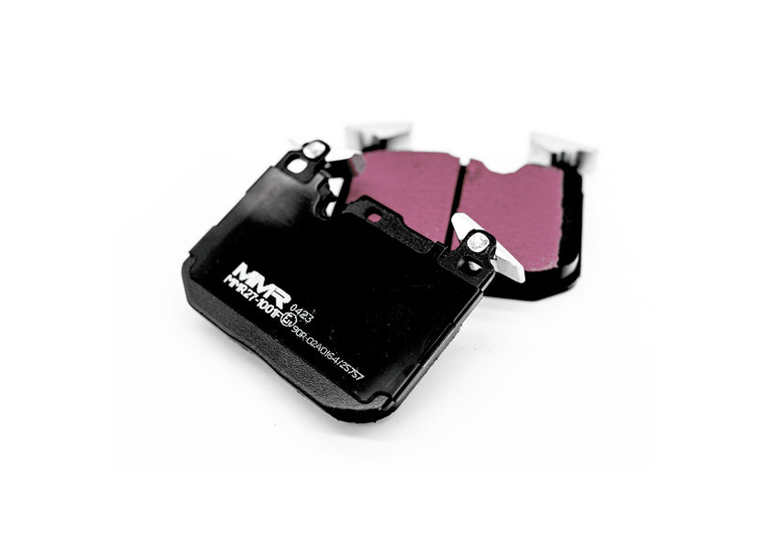 MMX Performance RP650 front brake pads for BMW F8x, F2x, F3x series, showing new high-performance brake pad design.