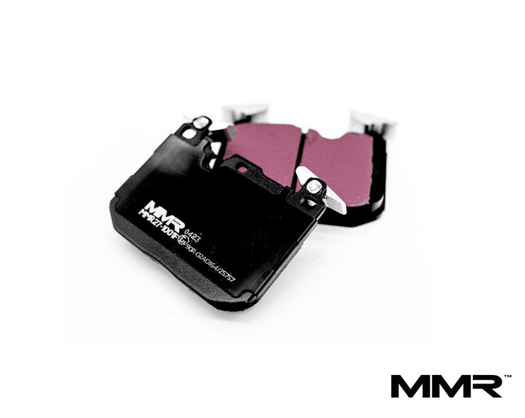 MMX Performance RP650 front brake pads for BMW F8x, F2x, F3x models, showing the brake pad with detailed friction surface.