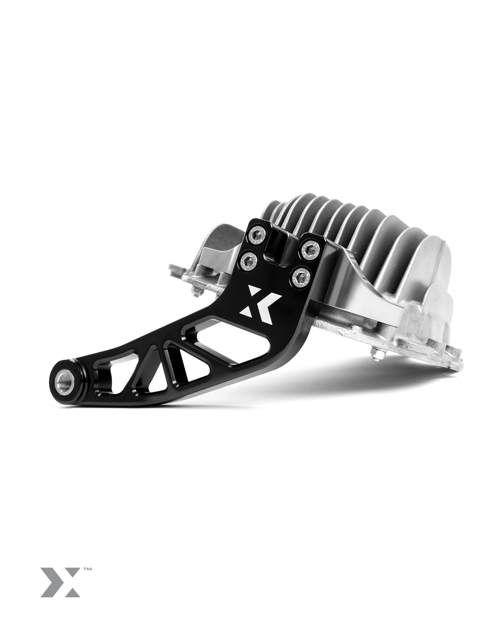 BMW G8x dual differential mount by MMX Performance, showing the sturdy metal bracket and mounting hardware.