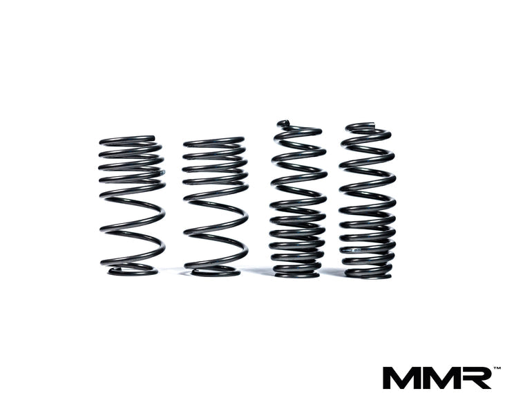 Bimecc Stance Kit for M3 G80 RWD, featuring wheel spacers and performance components, with MMR Springs logo visible.