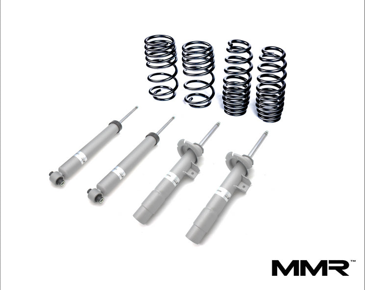 MMX Performance sport suspension shocks for BMW F2x 1-Series and 2-Series, upgraded suspension shocks with progressive design.