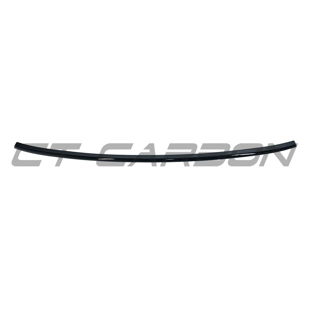 BMW 4 Series G22 gloss black spoiler by CT Carbon, V1, showing the sleek aerodynamic design on the car's rear.