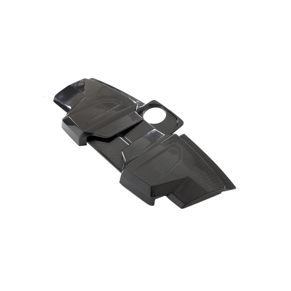 CT Carbon carbon fibre engine and air box cover for Audi R8 Coupe 2015-2024, showcasing sleek, high-quality automotive accessories.