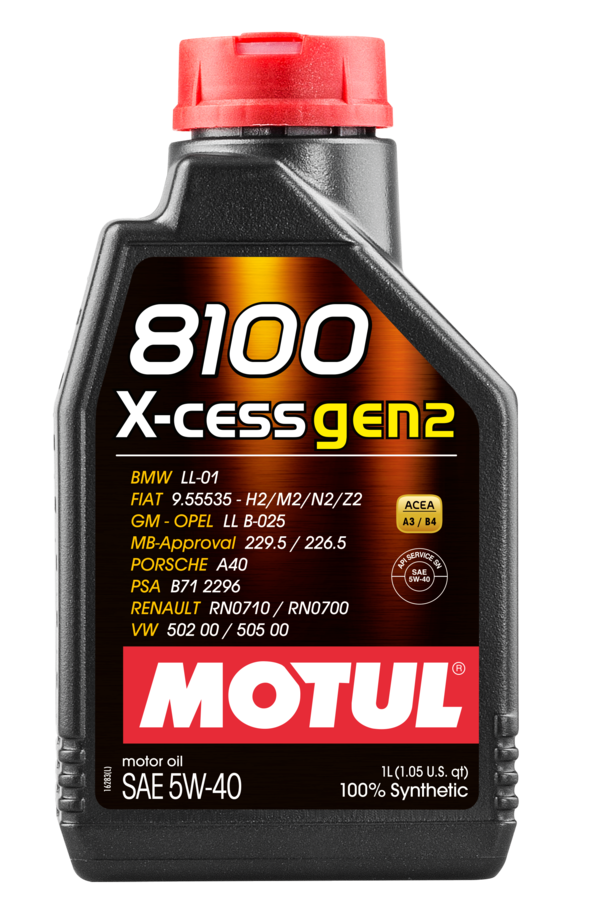 Motul 8100 X-cess Gen2 5W-40 1L – ten bottles supplied with the 10 × 1L oil-pack option