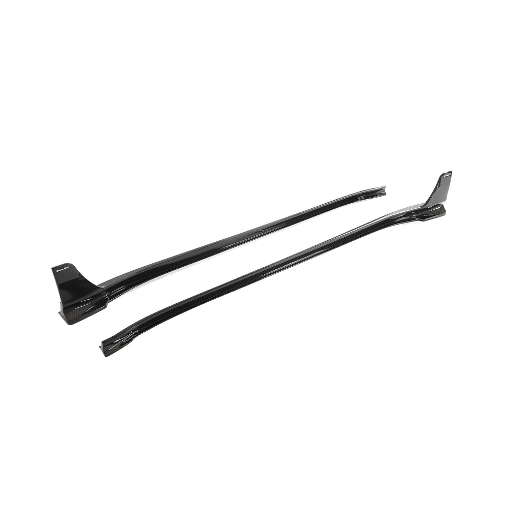 Porsche 911 992 Carrera carbon fibre side skirts by CT Carbon, showcasing sleek, aerodynamic design for 2018-2024 models.