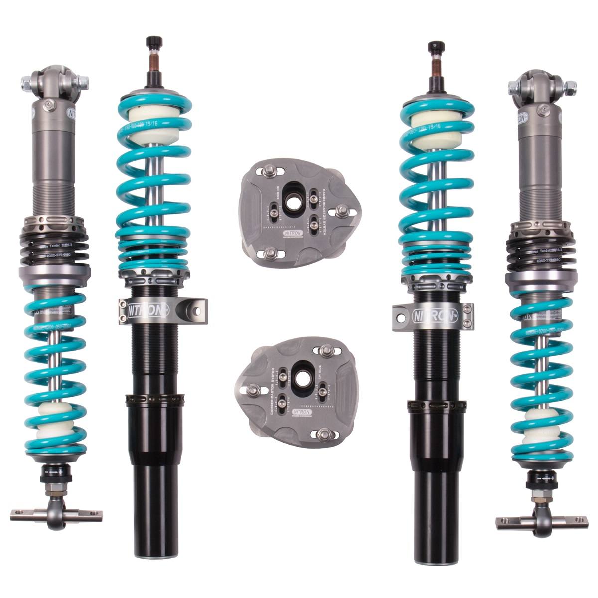 Nitron Racing BMW E81/E82/E87 Non 1M suspension coilover kit with adjustable shocks and coil springs for improved handling.