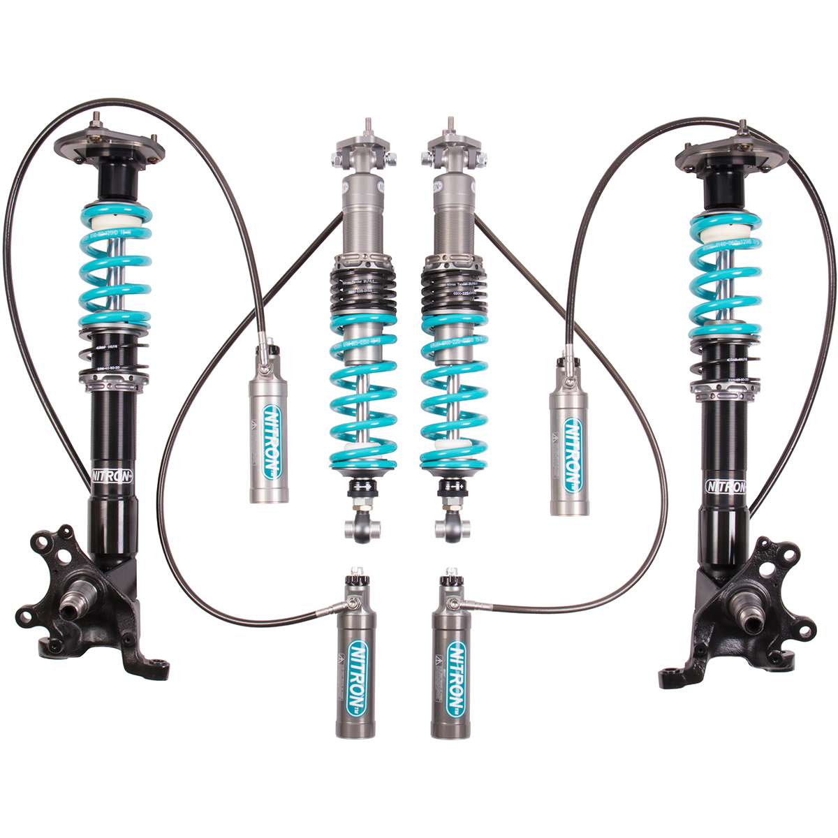 Nitron Racing BMW E30 M3 NTR R3 suspension coilovers kit with adjustable shocks and coil springs for enhanced performance.