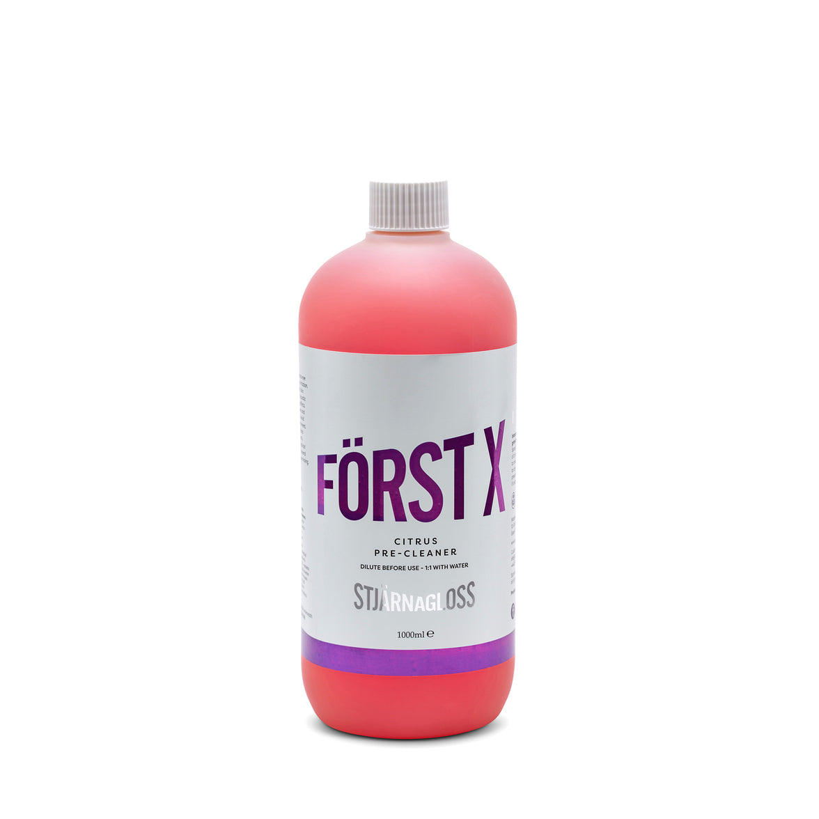 StjarnaGloss Citrus Pre-Wash Concentrate 1L bottle with white label and orange citrus design, used for vehicle pre-wash cleaning.
