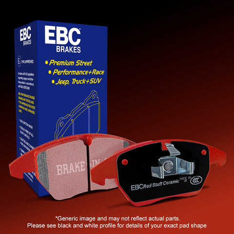 EBC Front Redstuff Brake Pads DP32148C for BMW M2 F87, M5 F10, M6 F12, F13 callipers, with red packaging and product box.