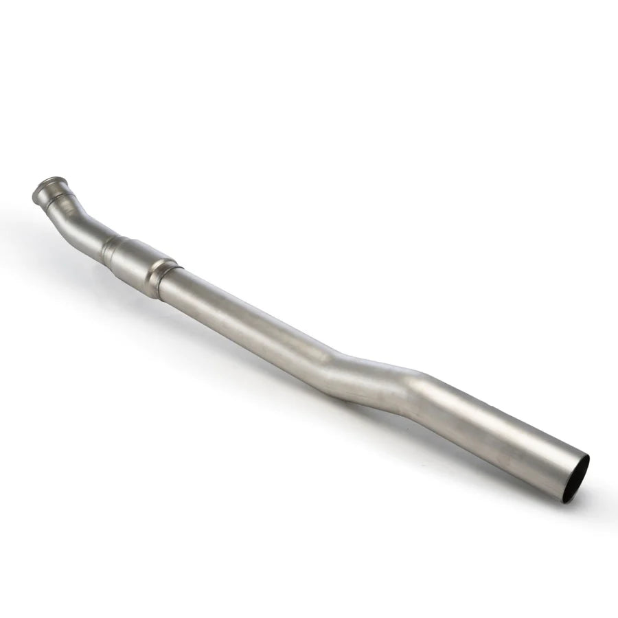 Remus BMW M135i xDrive racing cat-back exhaust mid-section, non-resonated, with sporty performance and stainless steel construction.