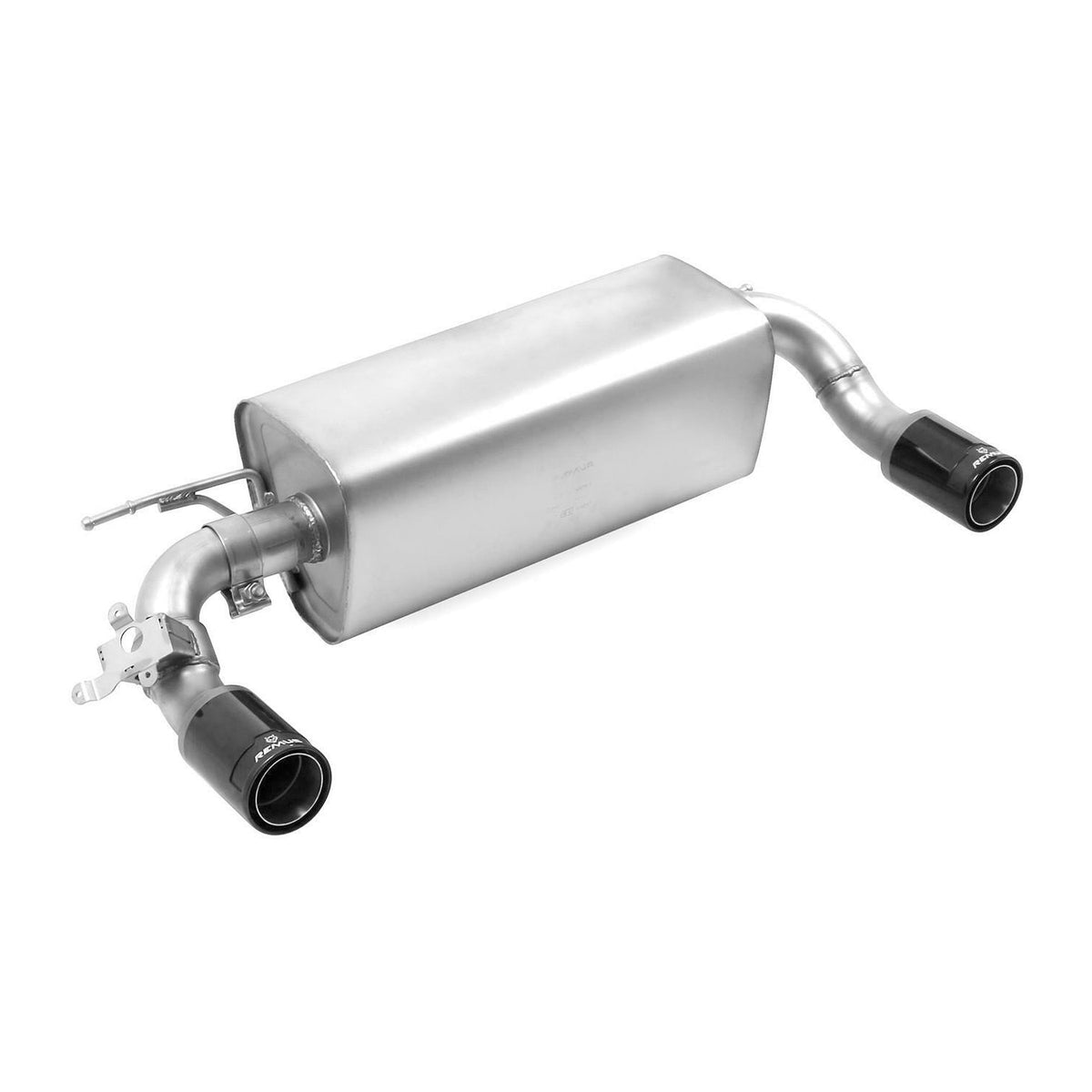Remus BMW axle-back exhaust system for M135i and M235i N55 models, shown installed on F20, F21, F22, F23 series.