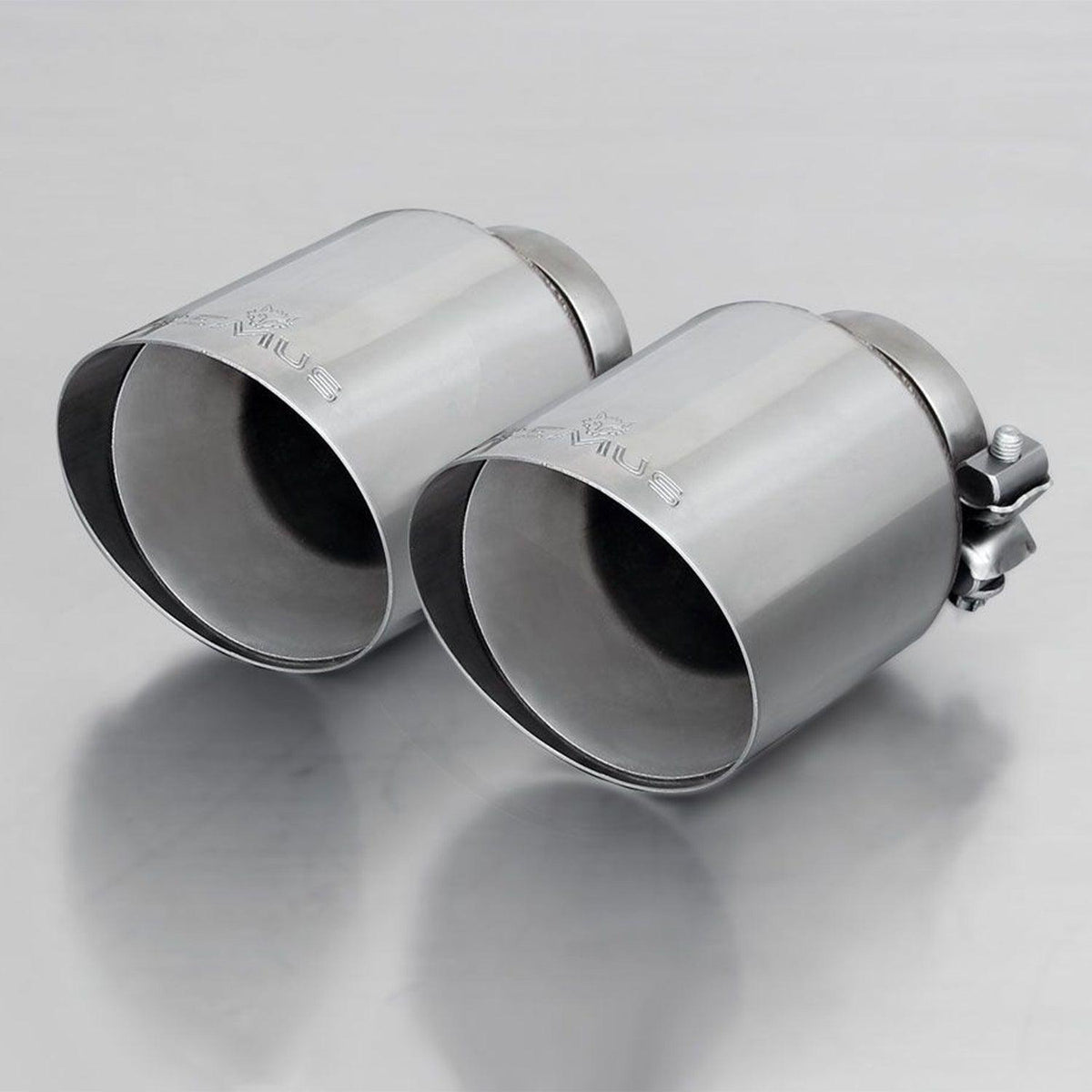 Remus BMW M5 M8 racing axle-back rear silencer exhaust for GPF vehicles, with polished finish and dual exhaust tips.