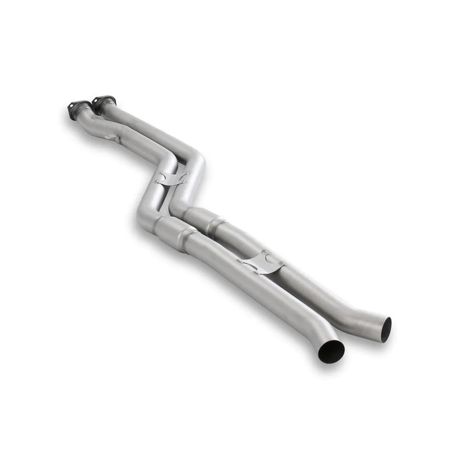 Remus BMW X3M Competition non-resonated racing GPF delete mid-section exhaust center pipe for F97 and F98 models.