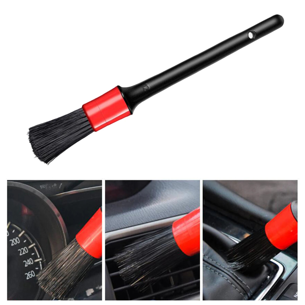 Nineteen72 Performance 5-piece detailing wheel brushes set for cleaning car wheels and rims, with various brush sizes and bristle types.
