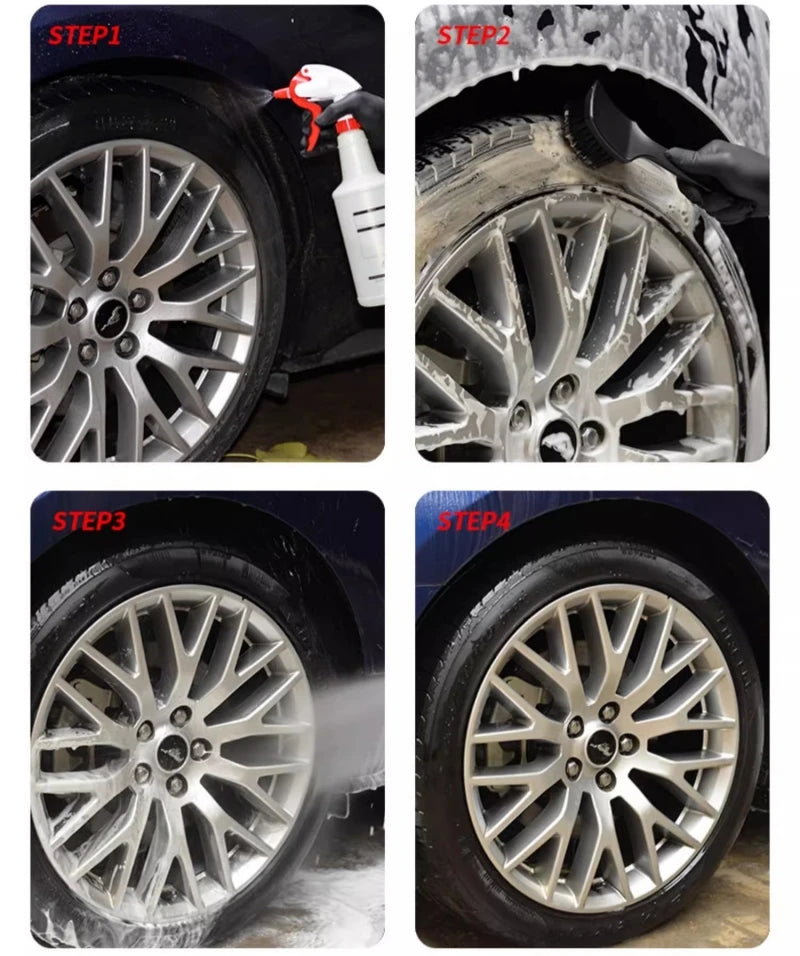 Nineteen72 Performance 72Detailing stiff brush for car tires and carpets, with durable bristles for thorough cleaning.