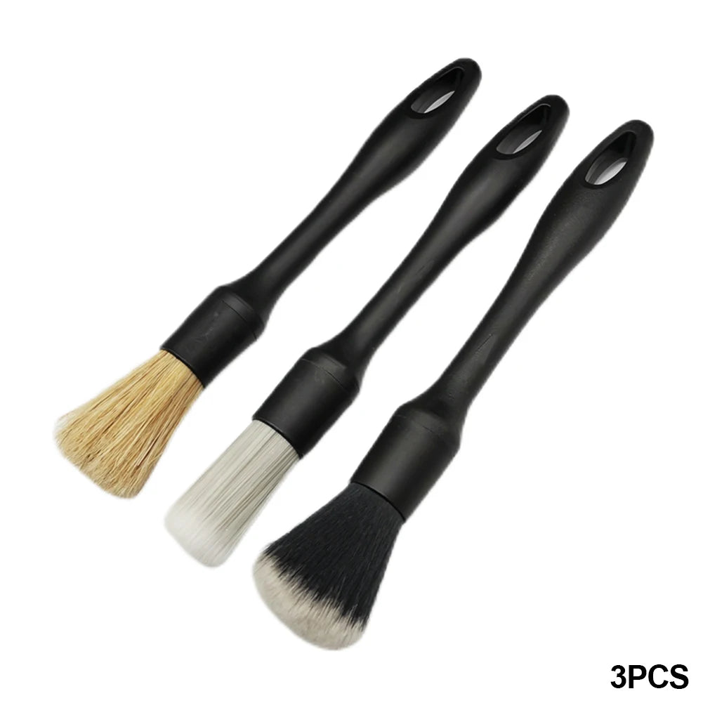 Nineteen72 Performance 3-piece detailing soft brush set for car cleaning, featuring ergonomic handles and gentle bristles.