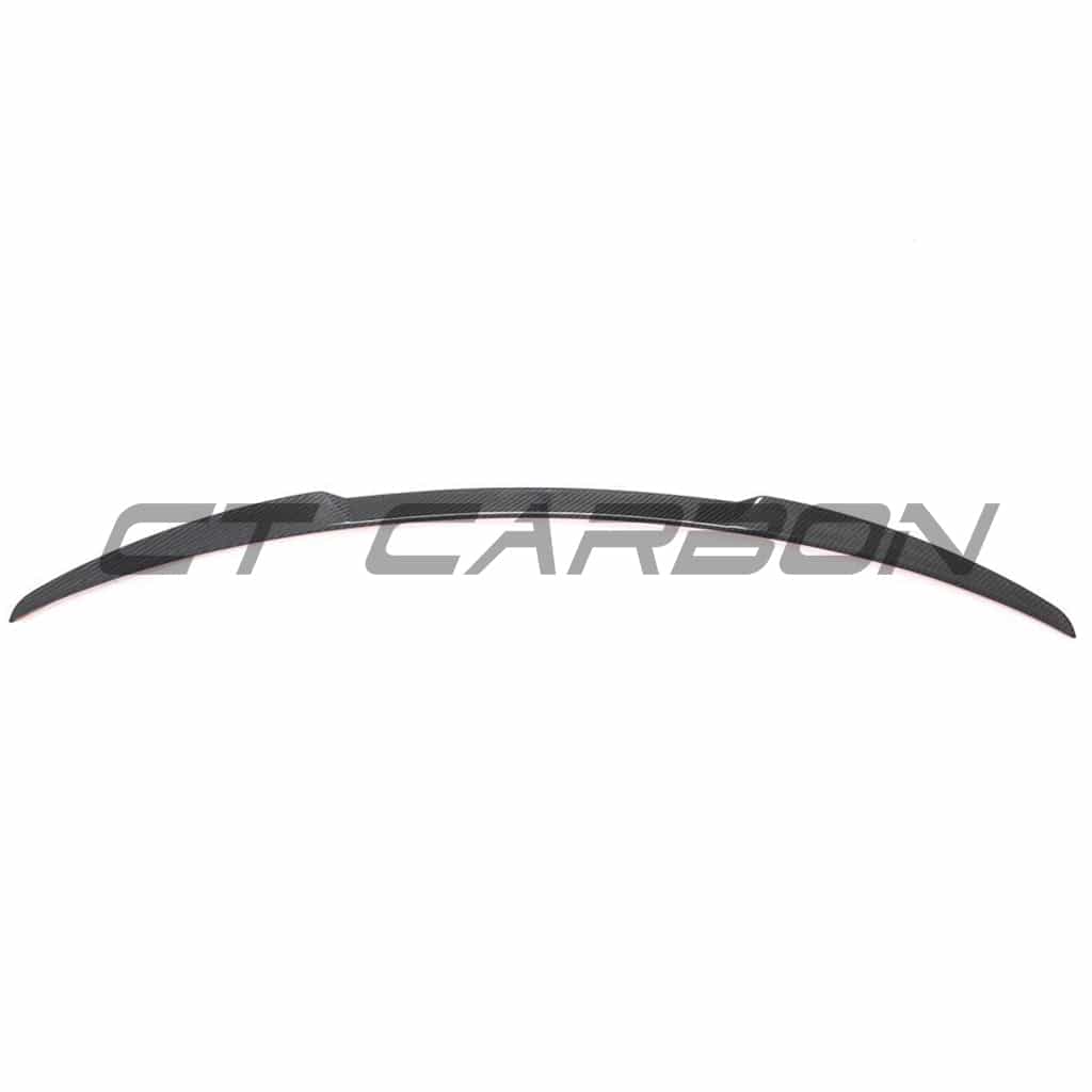 Tesla Model Y MK1 2020-2025 carbon fibre spoiler by CT Carbon, showcasing the sleek, aerodynamic design on the vehicle.