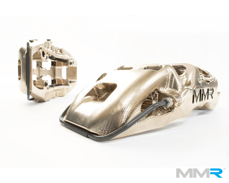 MMX Performance forged monoblock big brake kit for BMW F2x and F3x models, featuring large brake calipers and rotors.
