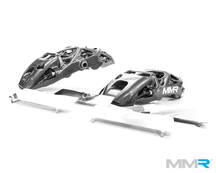 MMX Performance forged monoblock big brake kit for BMW F2x and F3x models, featuring large brake calipers and rotors.