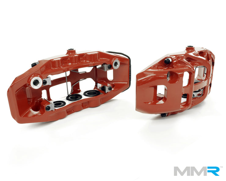 MMX Performance forged monoblock big brake kit for BMW F2x and F3x models, featuring large brake calipers and rotors.