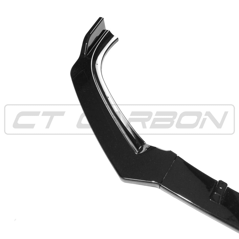 Volkswagen Golf R20 MK6 2009-2013 CT Carbon gloss black splitter installed on front bumper, enhancing sporty look.