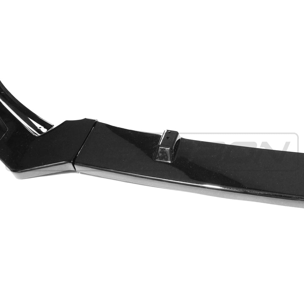 Volkswagen Golf R20 MK6 2009-2013 CT Carbon gloss black splitter installed on front bumper.