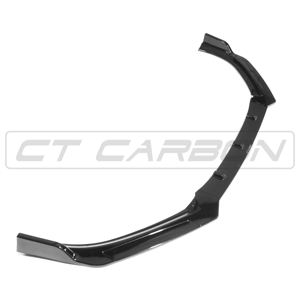 Volkswagen Golf R20 MK6 2009-2013 CT Carbon gloss black splitter installed on front bumper, enhancing sporty look and aerodynamics.