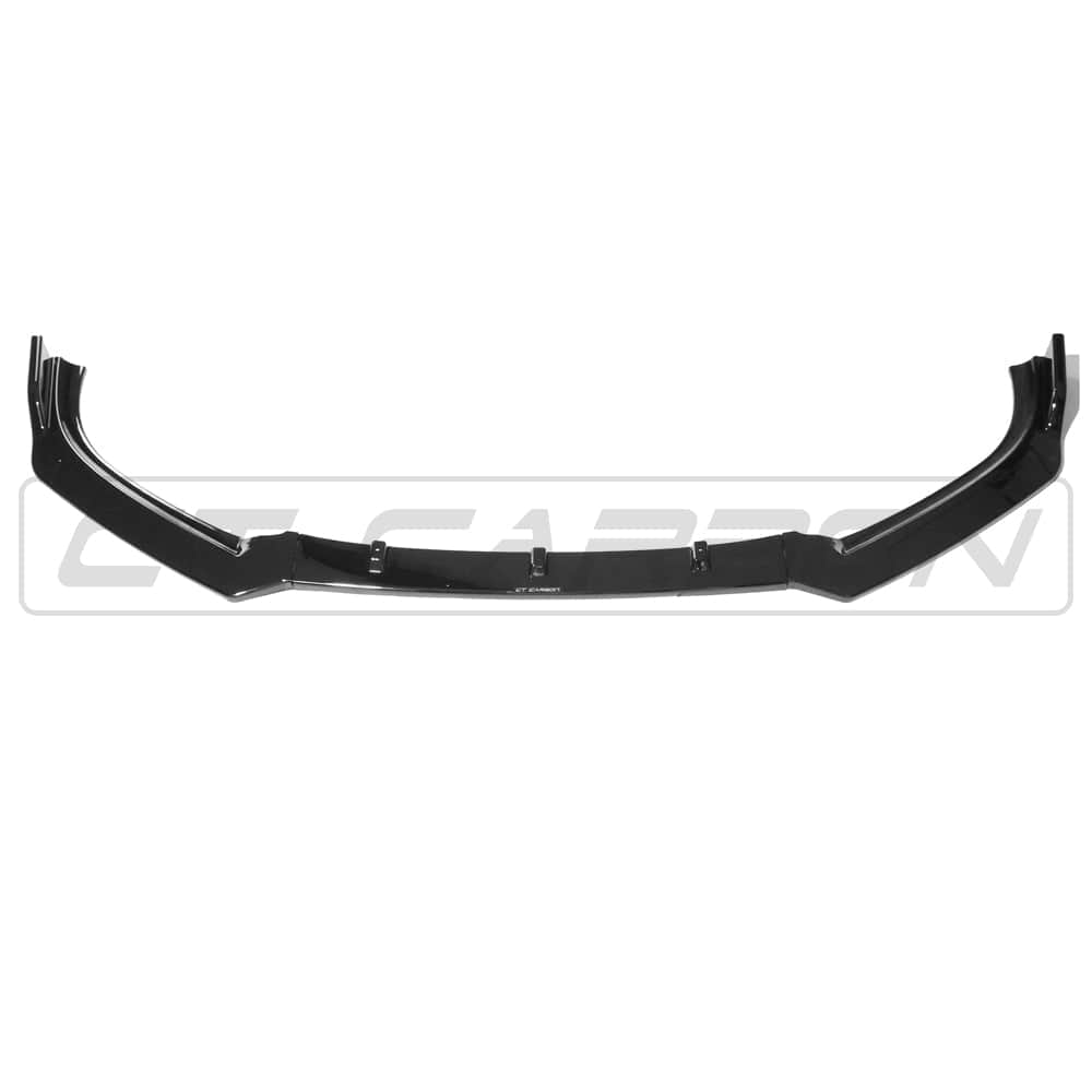 Volkswagen Golf R20 MK6 2009-2013 CT Carbon gloss black splitter installed on front bumper for sporty style.