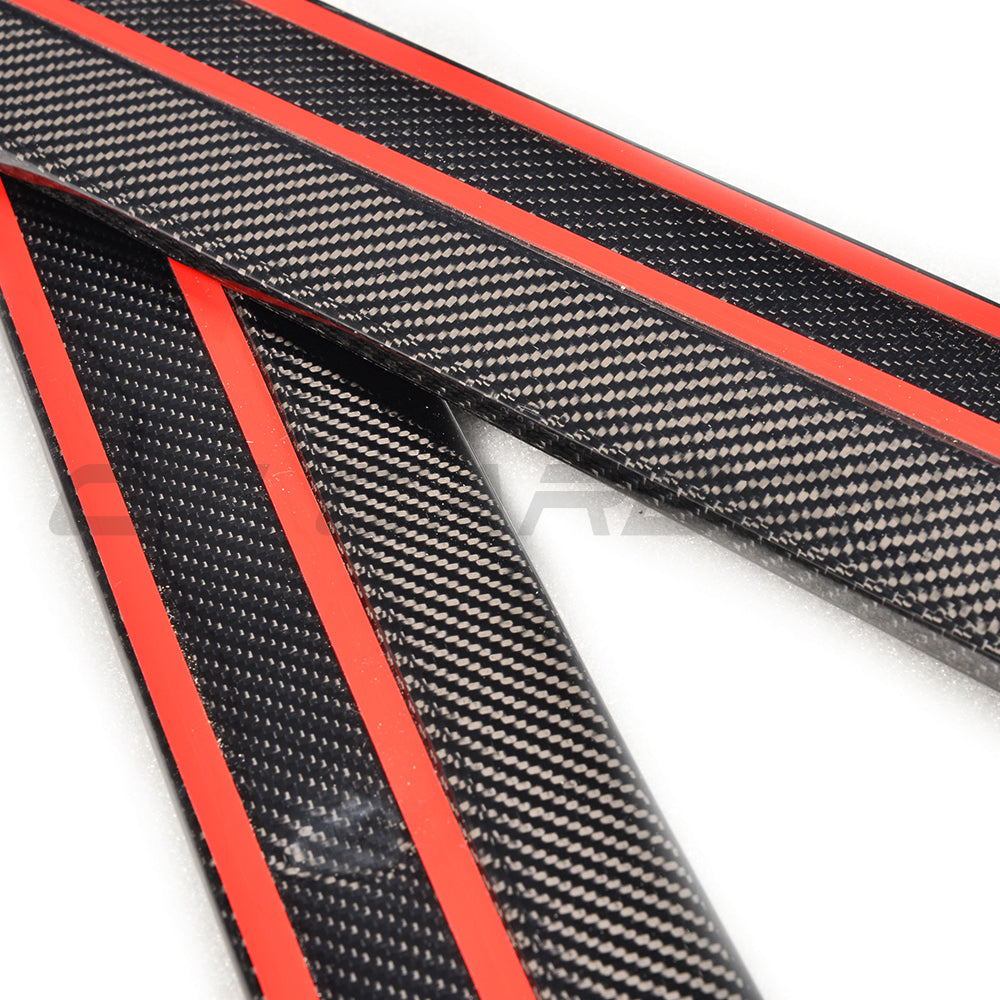 Carbon fibre side skirts for VW Golf GTD/GTI MK7/7.5 2014-2020 by CT Carbon, shown on a grey vehicle side profile.