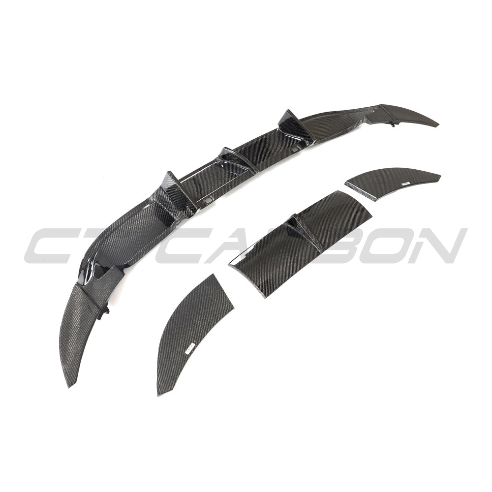 VW Golf R MK7 2014-2017 carbon fiber diffuser by CT Carbon, showing sleek design and textured carbon fiber material.