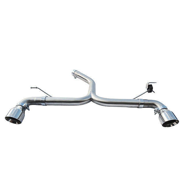 Cobra Sport VW Golf GTD Mk7 2.0 TDI axle back exhaust with GTI style rear exhaust tips, installed on a VW Golf GTD.