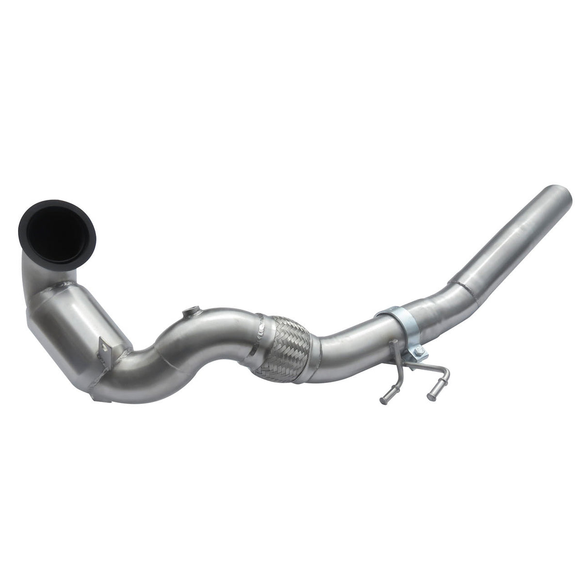 Cobra Sport VW Golf GTI Mk7 2.0 TSI sports cat front downpipe exhaust component, engine bay view