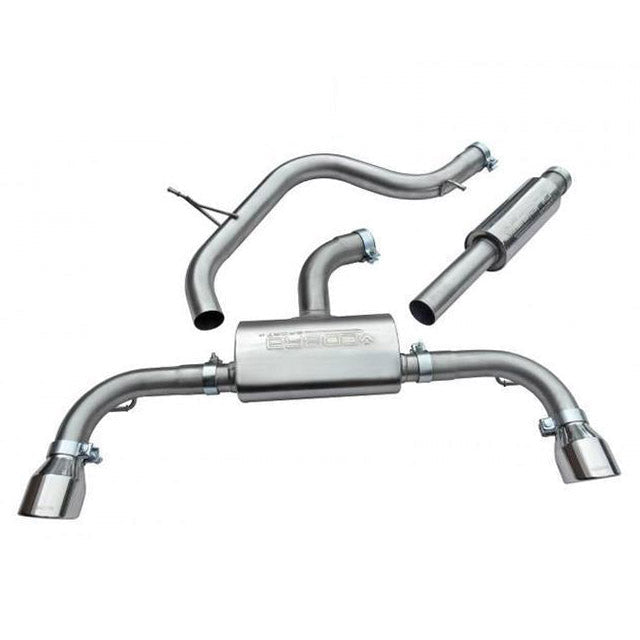 Cobra Sport VW Golf GTI MK7 2.0 TSI cat back performance exhaust, resonated system with polished tips visible in the image.