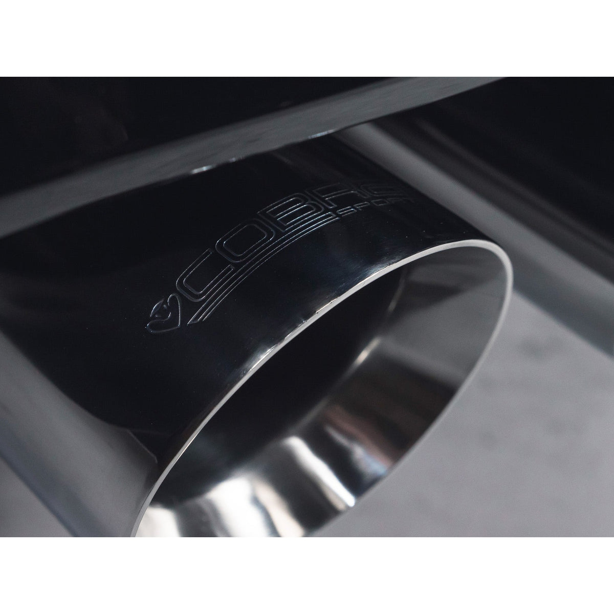 Cobra Sport VW Golf R Mk8 2.0 TSI GPF back performance exhaust, showcasing the polished exhaust tips and sleek design.