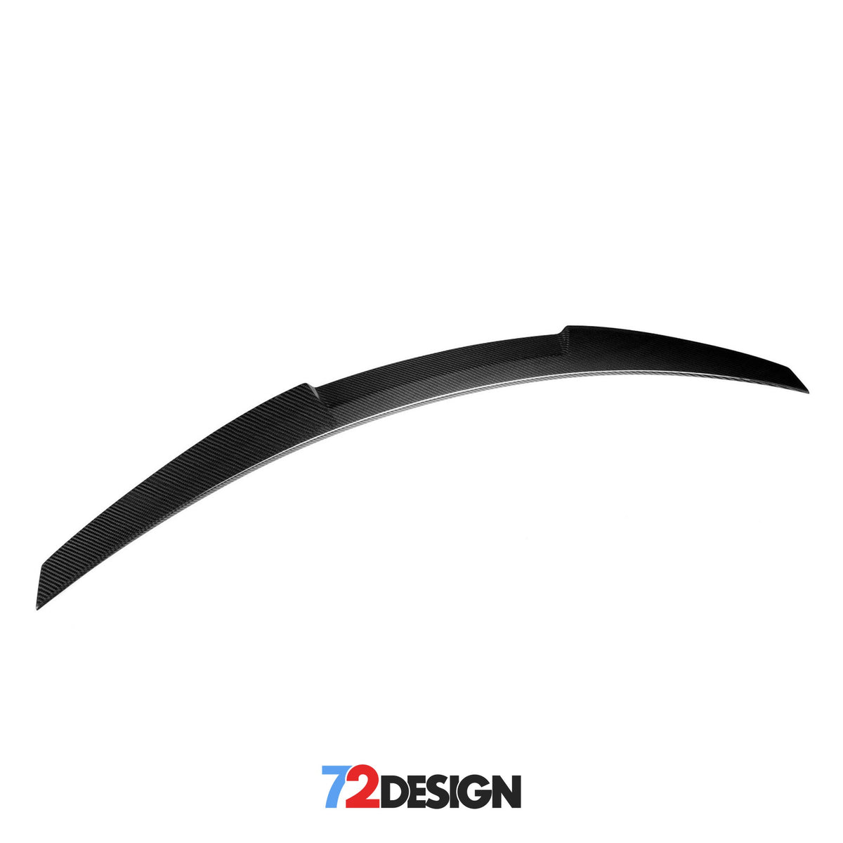 BMW 2 Series F22 gloss carbon fiber spoiler by 72Design, showcasing a sleek, high-performance style for the vehicle's rear.