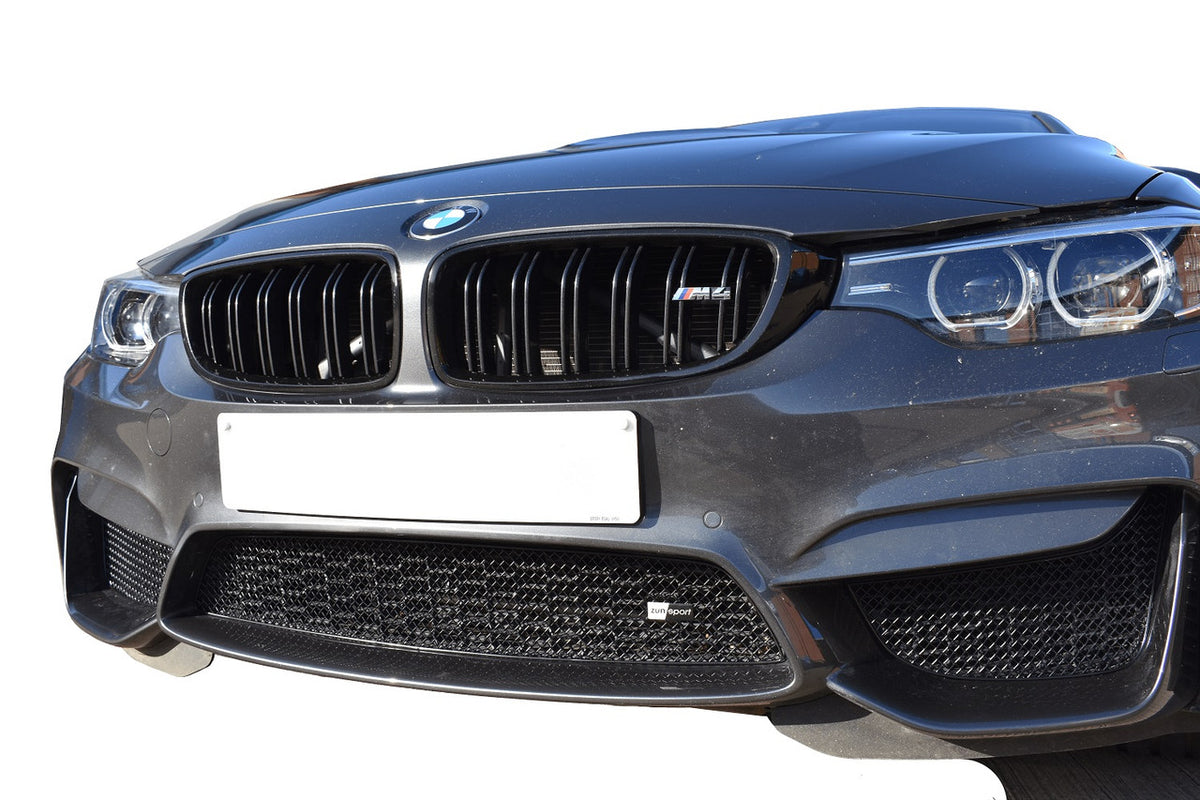 ZunSport front grille set for BMW M3 and M4 (F80, F82, F83) models, featuring sleek black design and sporty styling.