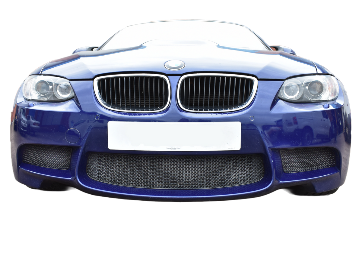 ZunSport BMW E92 M3 front grille set showing sleek black grille with mesh design for sporty appearance.