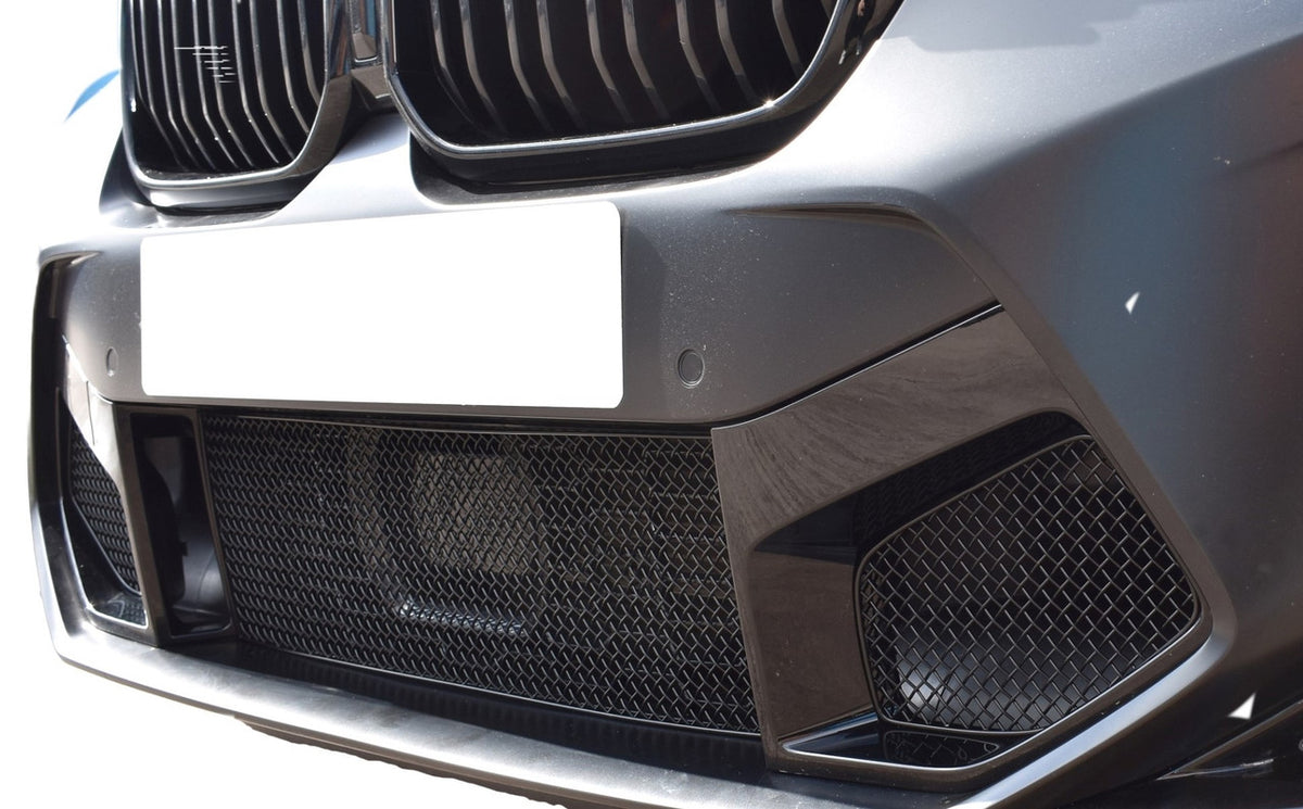 ZunSport front grille set for BMW X3 / X4 M Competition, showcasing sleek black design with mesh pattern and chrome accents.