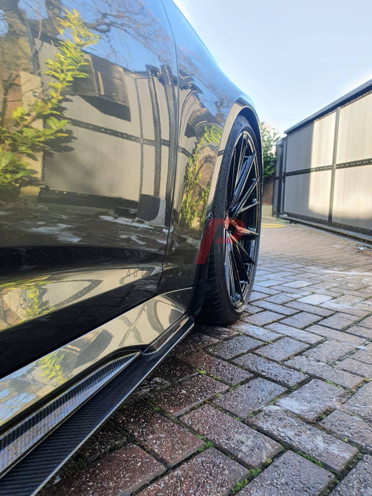 Carbon fiber arch guard set for Audi RS6 C8 (2020+) by Automotive Passion, showcasing sleek, lightweight protective wheel arch guards.