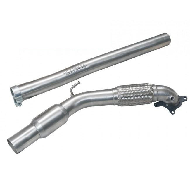 Cobra Sport Audi A3 8P 2.0 TFSI Quattro front pipe sports cat downpipe for 3-door model, performance exhaust component.
