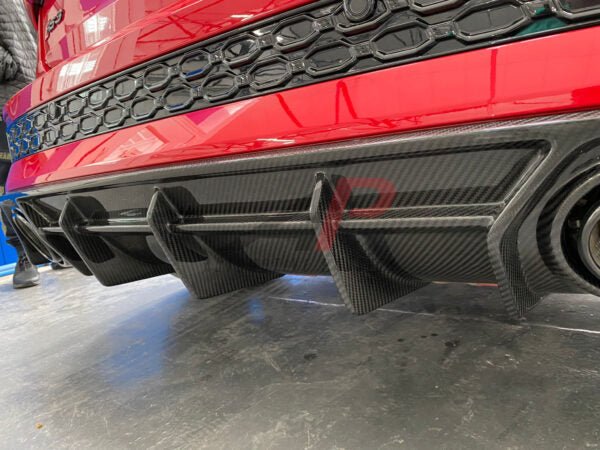 Automotive Passion AP Audi RS3 8Y carbon fiber rear diffuser for 2020-2024 model, showcasing sleek automotive performance design.