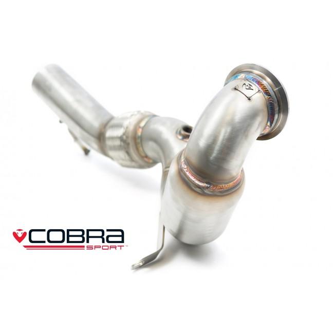 Cobra Sport turbo back performance exhaust for Audi S3 8V saloon (2013-2018) with valved system, visible polished exhaust tips.