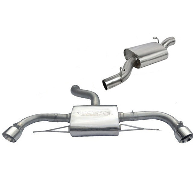 Cobra Sport cat-back performance exhaust installed on a 2012-14 Audi TT Quattro 2.0 TFSI, showing the exhaust system detail.